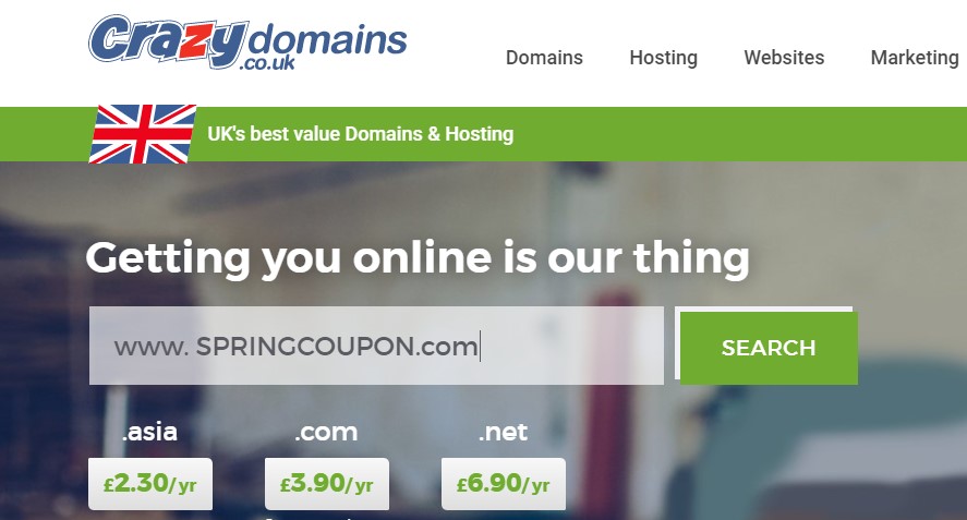 Get .COM Domain For Simply £3.90 at CrazyDomains