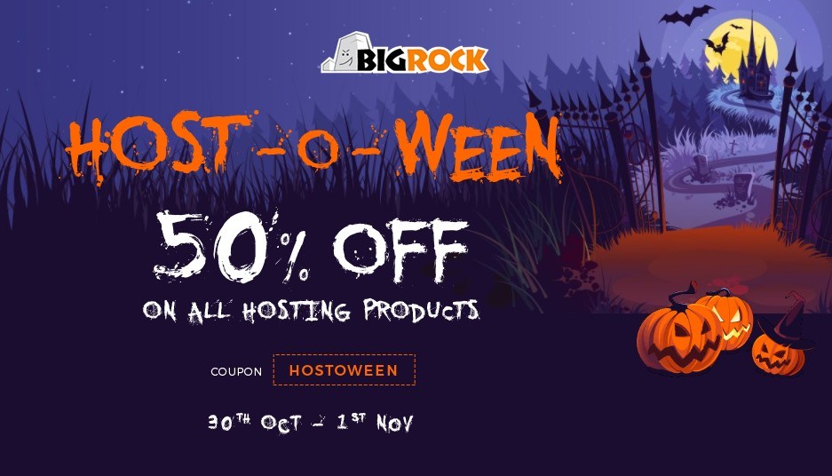 This Halloween, Let Shop 50% OFF on All Hosting Plans at BigRock